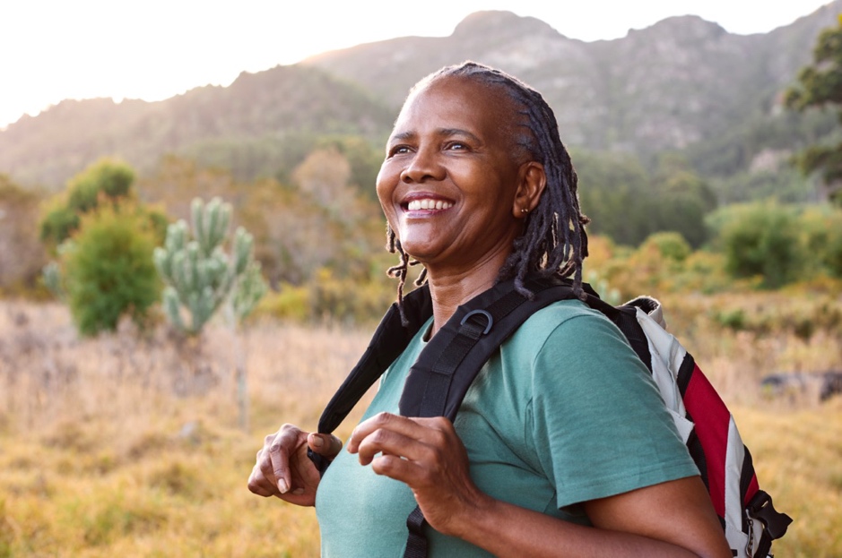 A person with a backpack