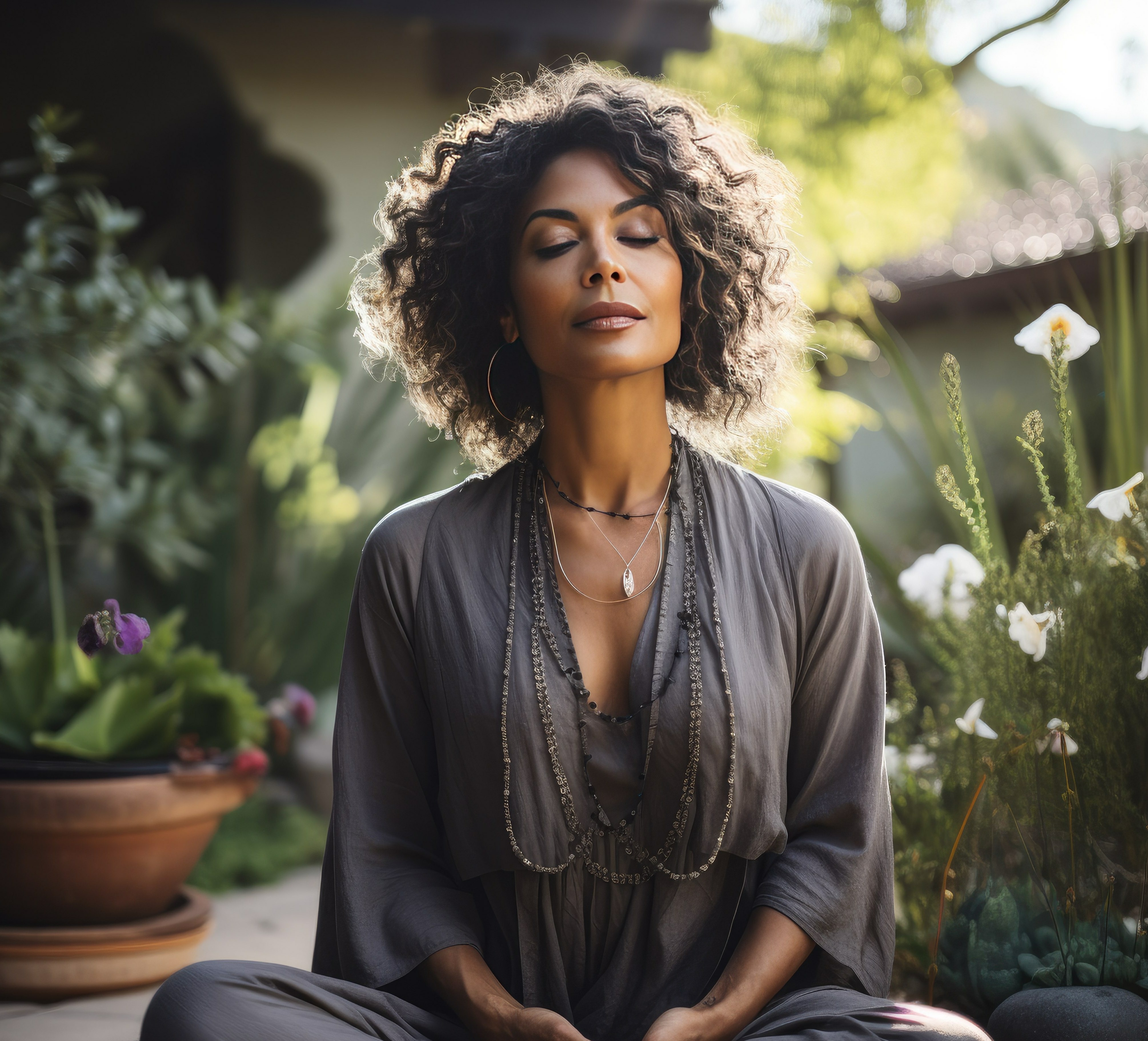 African American Woman Practicing Meditation