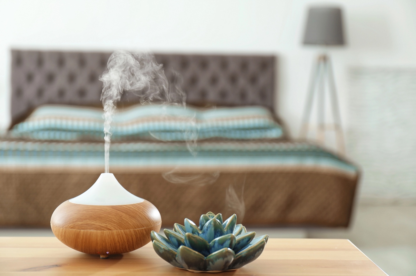 A aromatherapy diffuser on a table.